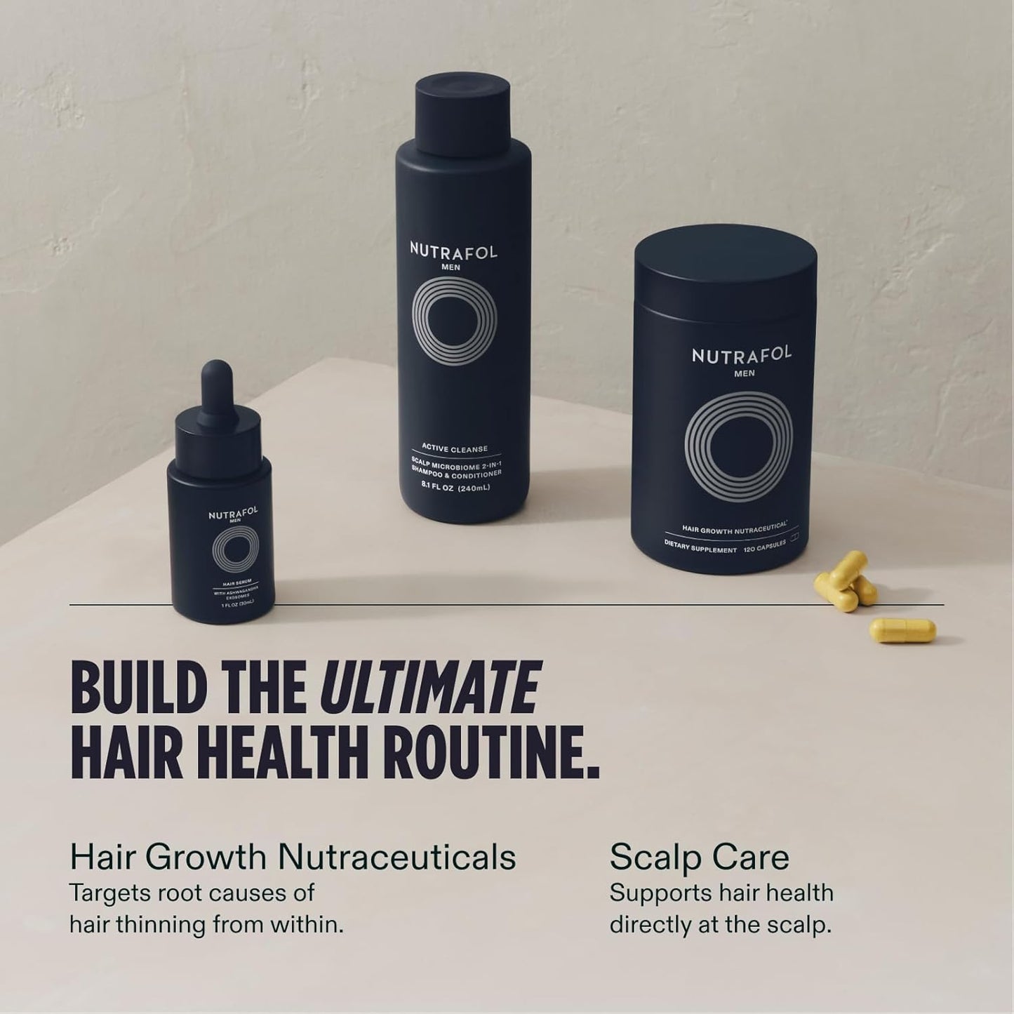 Nutrafol Men Hair Growth Supplements Ages 18-49 for Thinning Hair Clinically Tested for Visibly Thicker Hair and Scalp Coverage Dermatologist Recommended