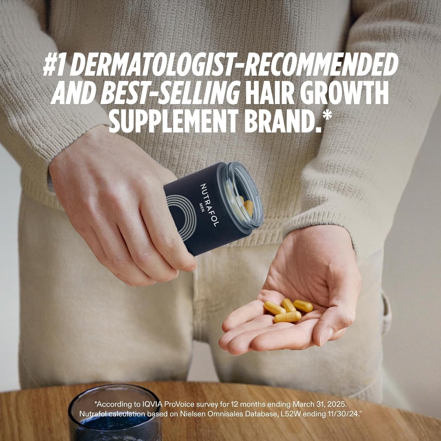 Nutrafol Men Hair Growth Supplements Ages 18-49 for Thinning Hair Clinically Tested for Visibly Thicker Hair and Scalp Coverage Dermatologist Recommended